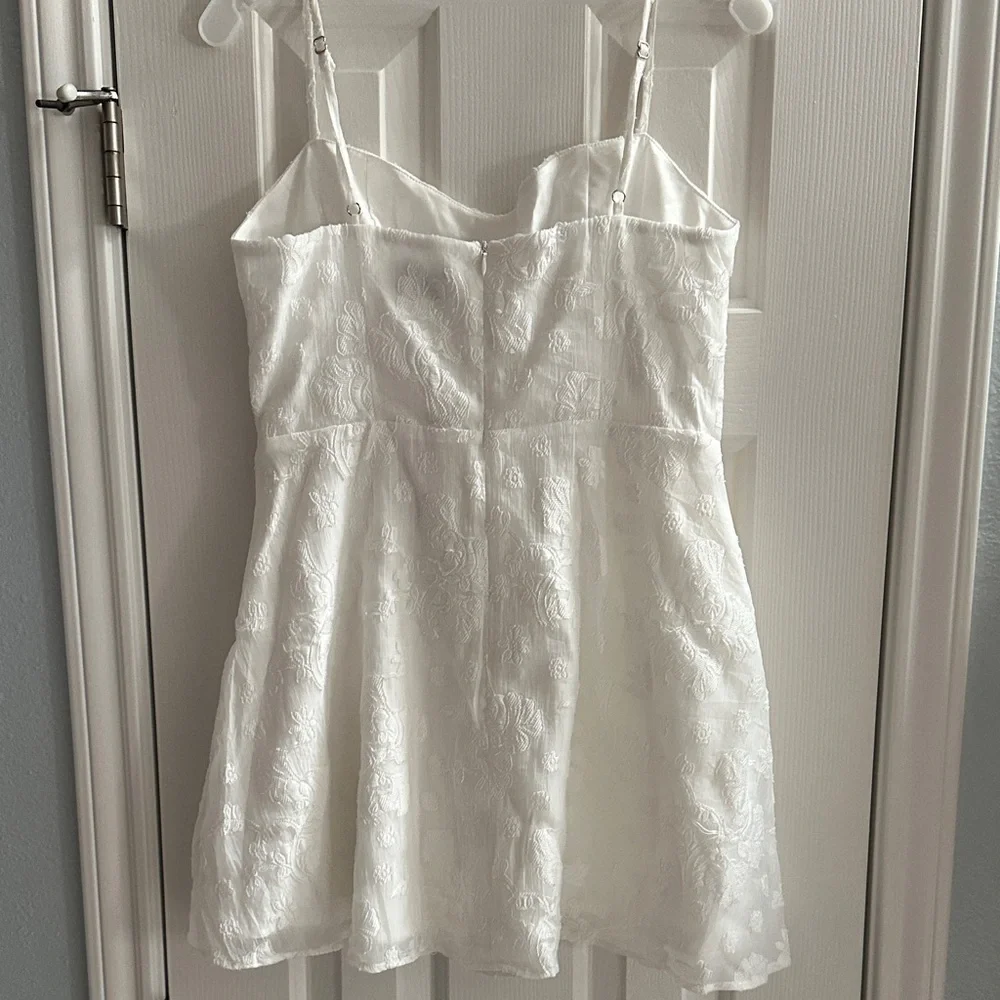 Princess Polly New Chapters Broderie Mini Dress White Floral Embroidery Size 8 - Picture 6 of 12